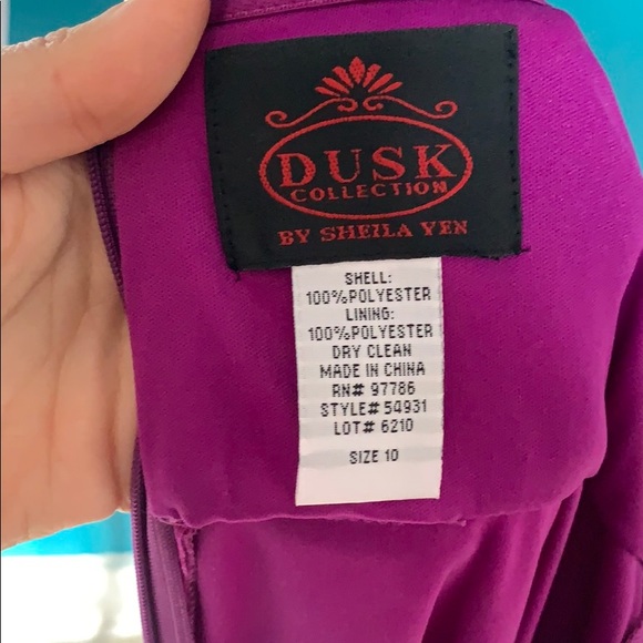 Purple Evening Dress Sequin Neck - Picture 6 of 7